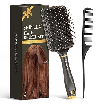 SHINLEA Detangling Brush for Curly Hair, Paddle Detangler Brush for Blow Drying, Wet Dry Hair Brush for Thick Wavy Fine Hair, Soft Nylon Bristle Hairbrush for Women Men Kids