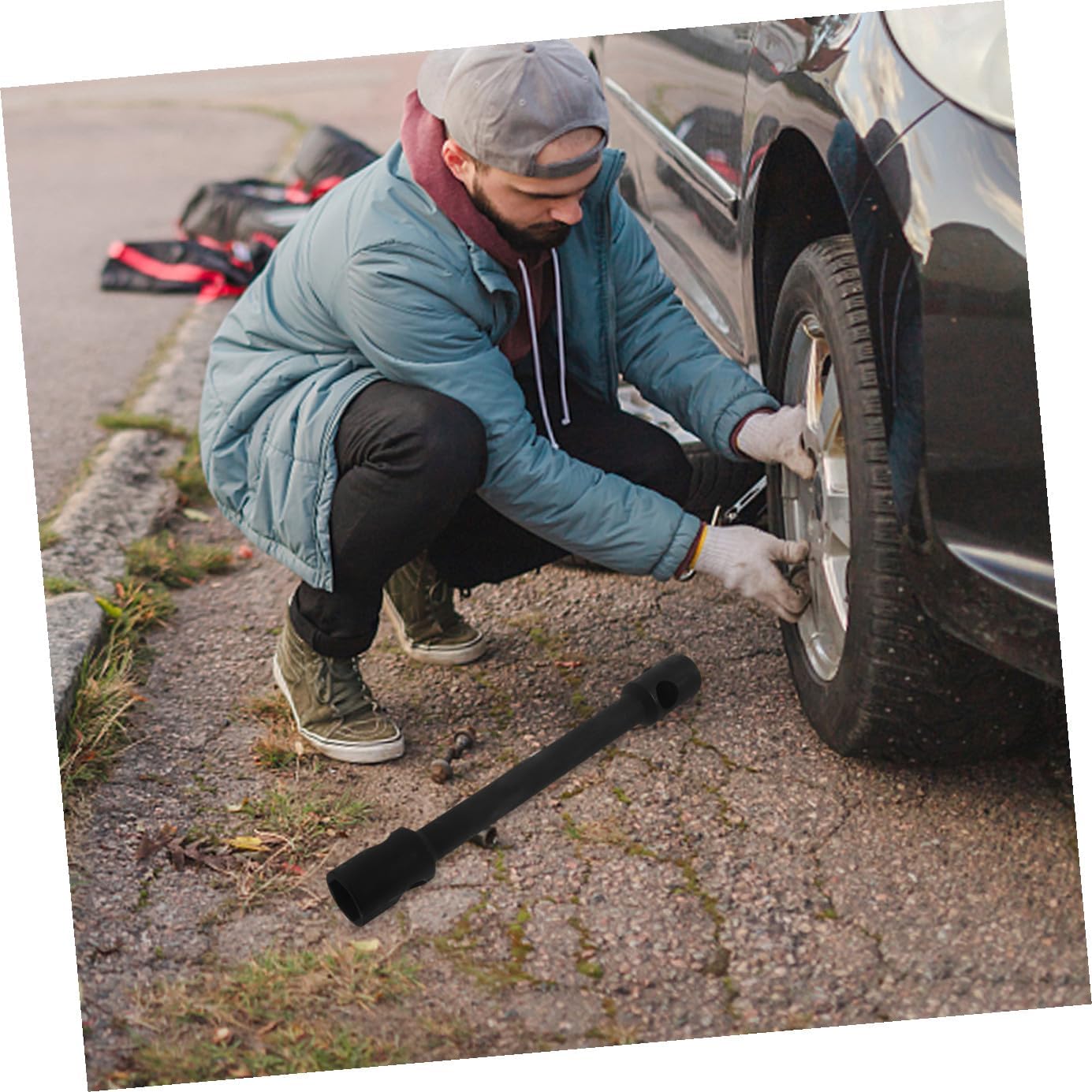 Automobile Tire Disassembly Wrench Double-ended Socket Steel Wheel Spanner for Car Repair and Lug Nut Tightening