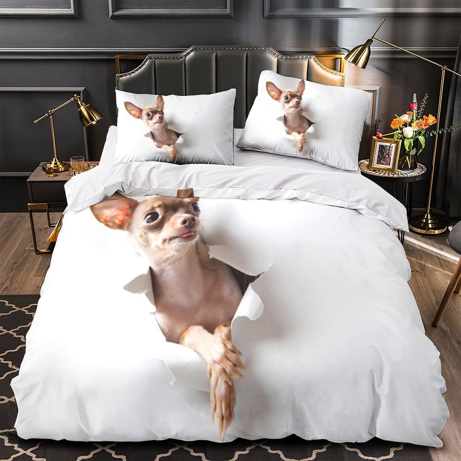 Parure de lit lapin mignon en microfibre super king 260x220 cm