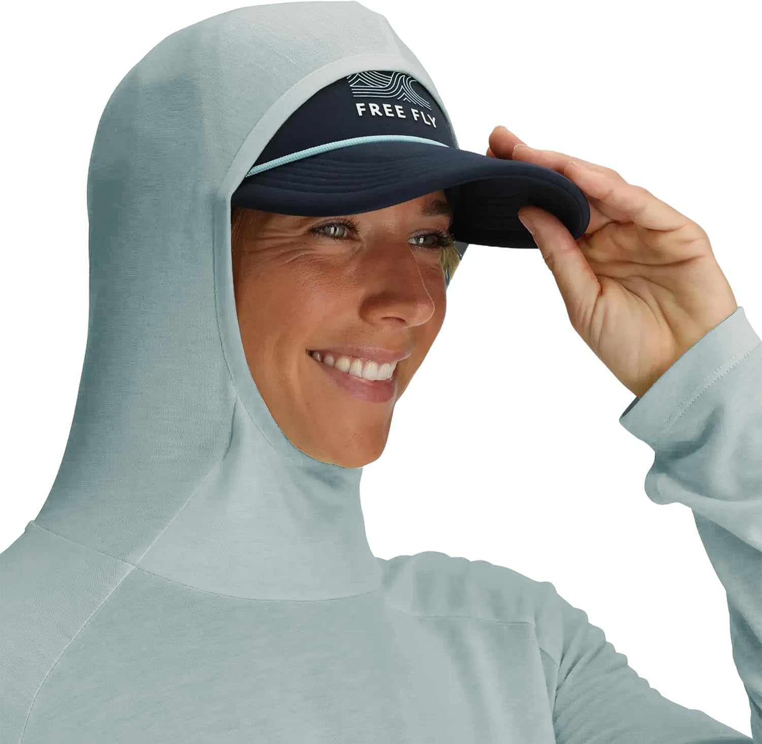Free Fly Women's Lightweight Hoodie II - UPF 20+ Sun Protection, Light Weight Hoodies for Women, Summer Essentials - Ocean Mist, X-Small