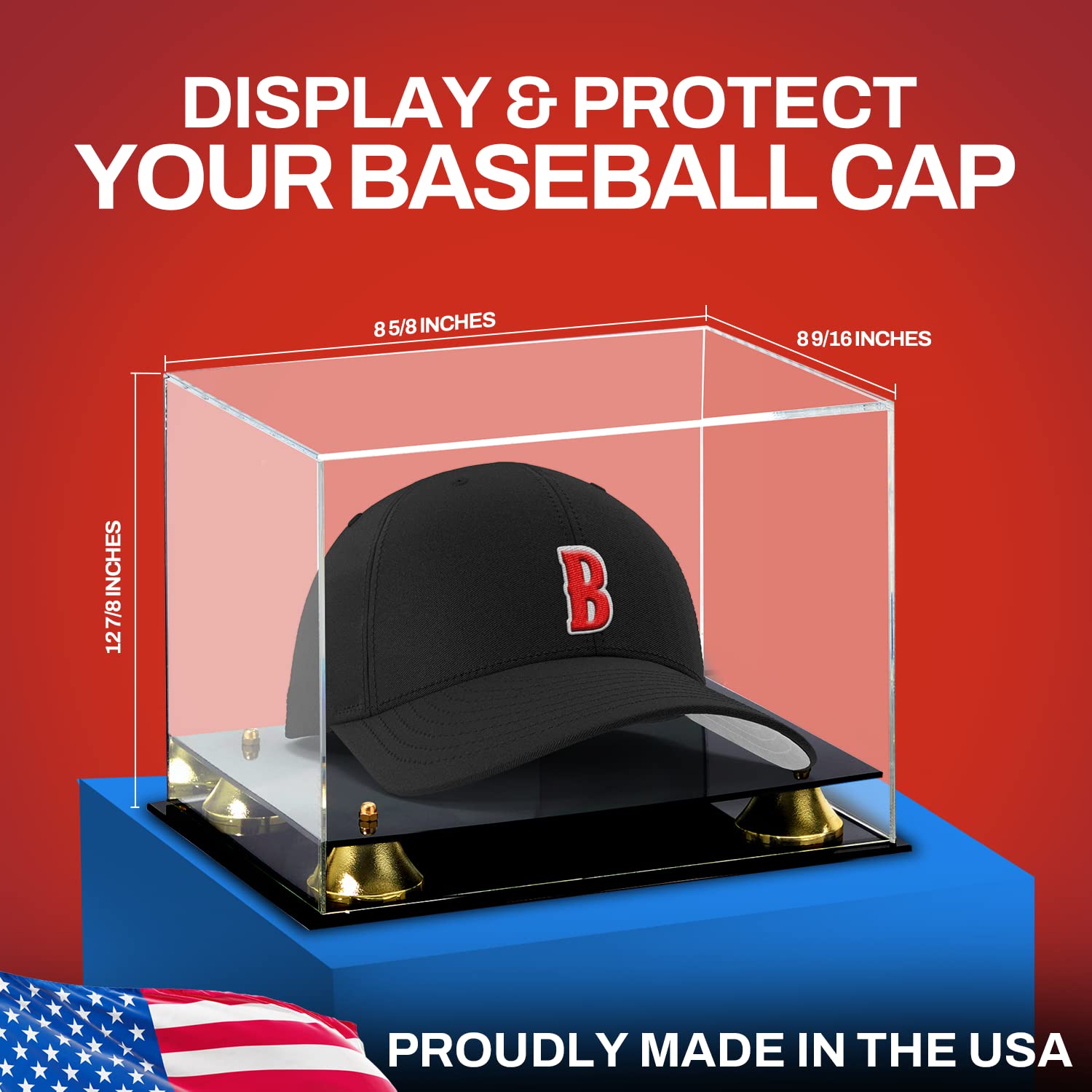 Snapklik.com : PENNZONI Baseball Cap Display Case - Clear Acrylic Cap ...