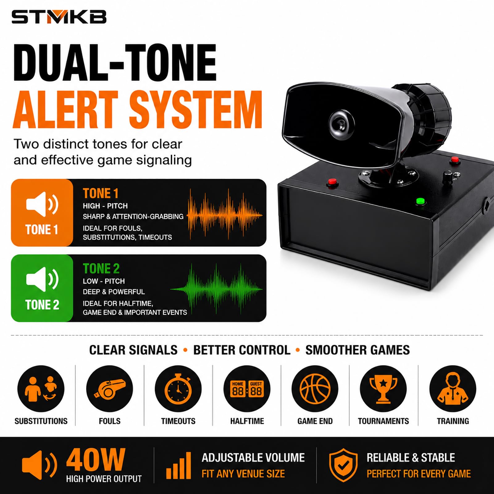 Zumbador De 40 W Para Juegos De Baloncesto Con Control Remoto Inalámbrico
