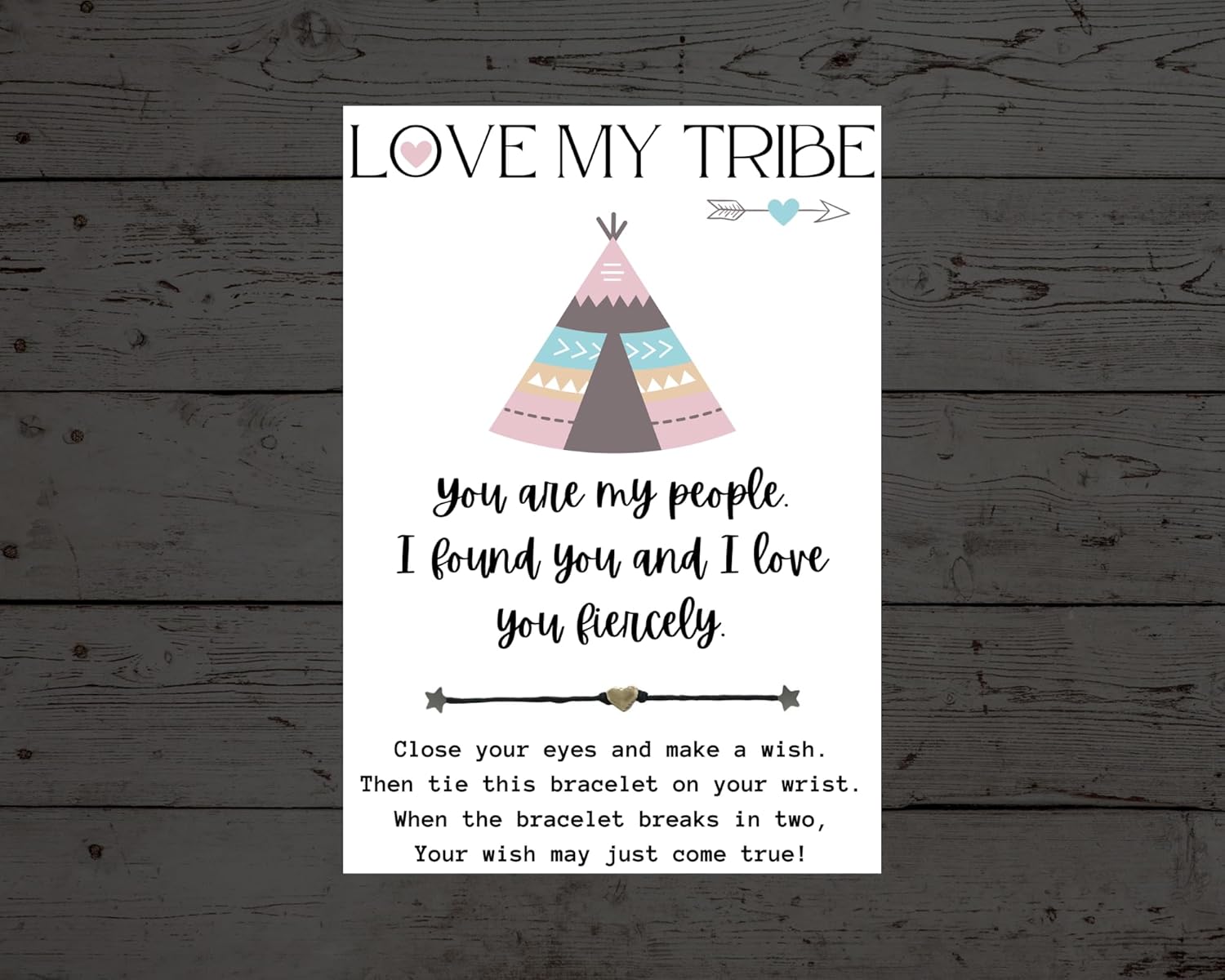 LOVE MY TRIBE, Wish Bracelet, Girls Weekend Gift, Girls Trip Gift, Tribe Gifts, Girls Tribe Gifts, Tribe Wish Bracelet, Gift for Friend, Best Friend Gifts, Gift for Friend, Friendship Wish Bracelet - Image 2