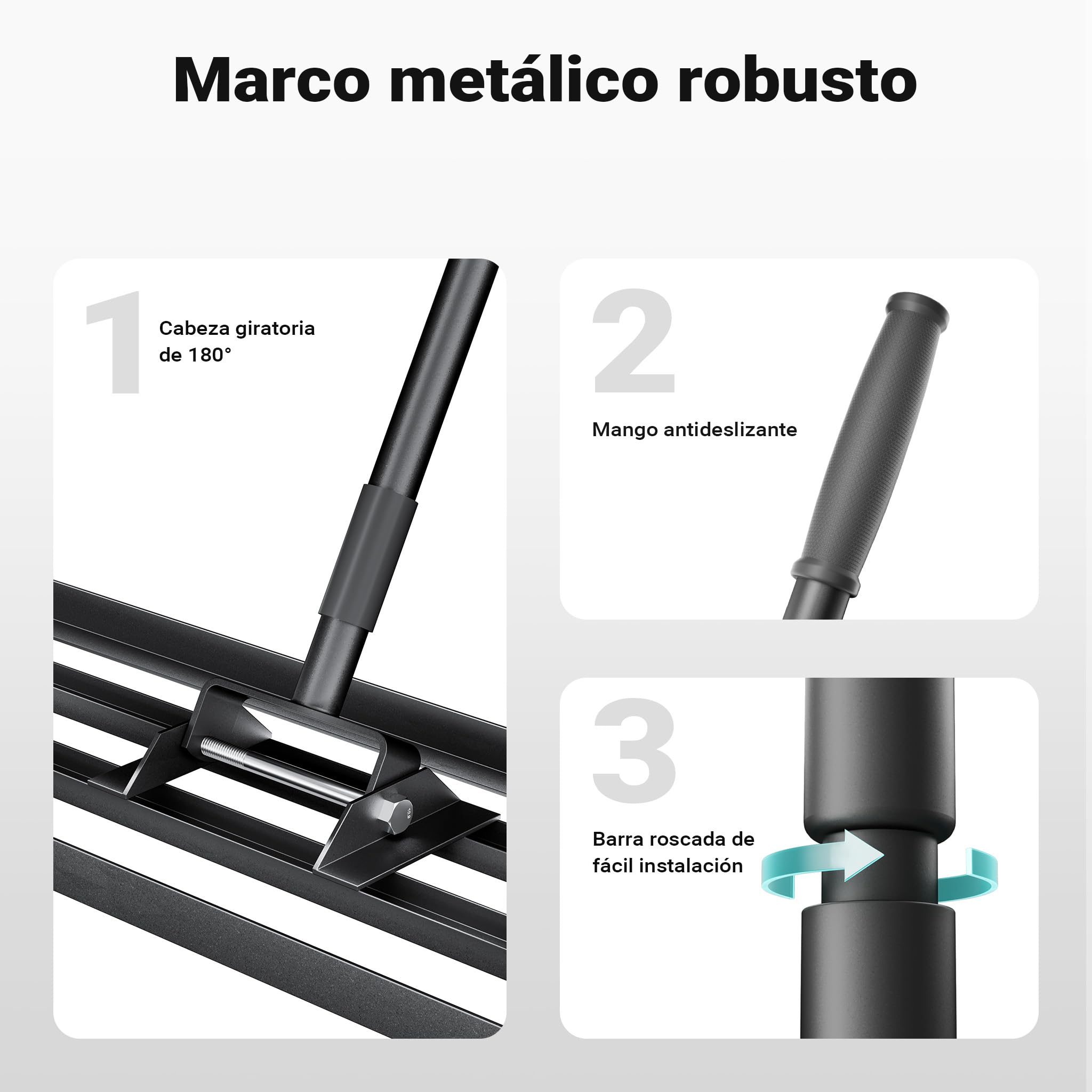 Wiltec Rasqueta niveladora de césped 121,9 x 25,4 cm con Mango de 2 m, rastrillo de césped para nivelar Suelos Irregulares, Herramienta de jardín niveladora para Alisar el césped