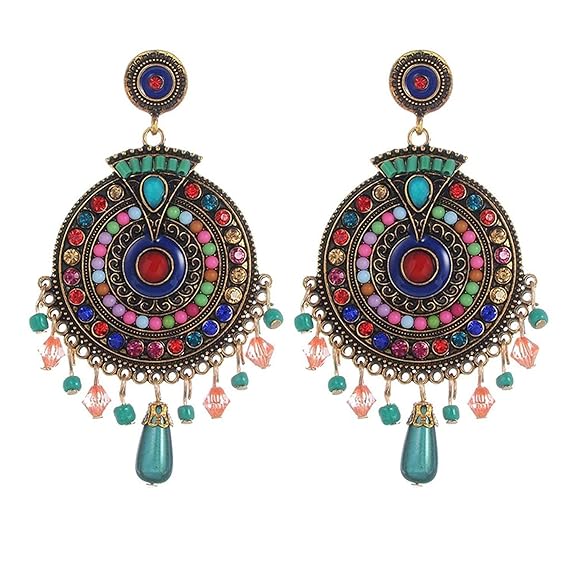 YouBella Jewellery Bohemian Multi-Color Earrings for Girls and Women