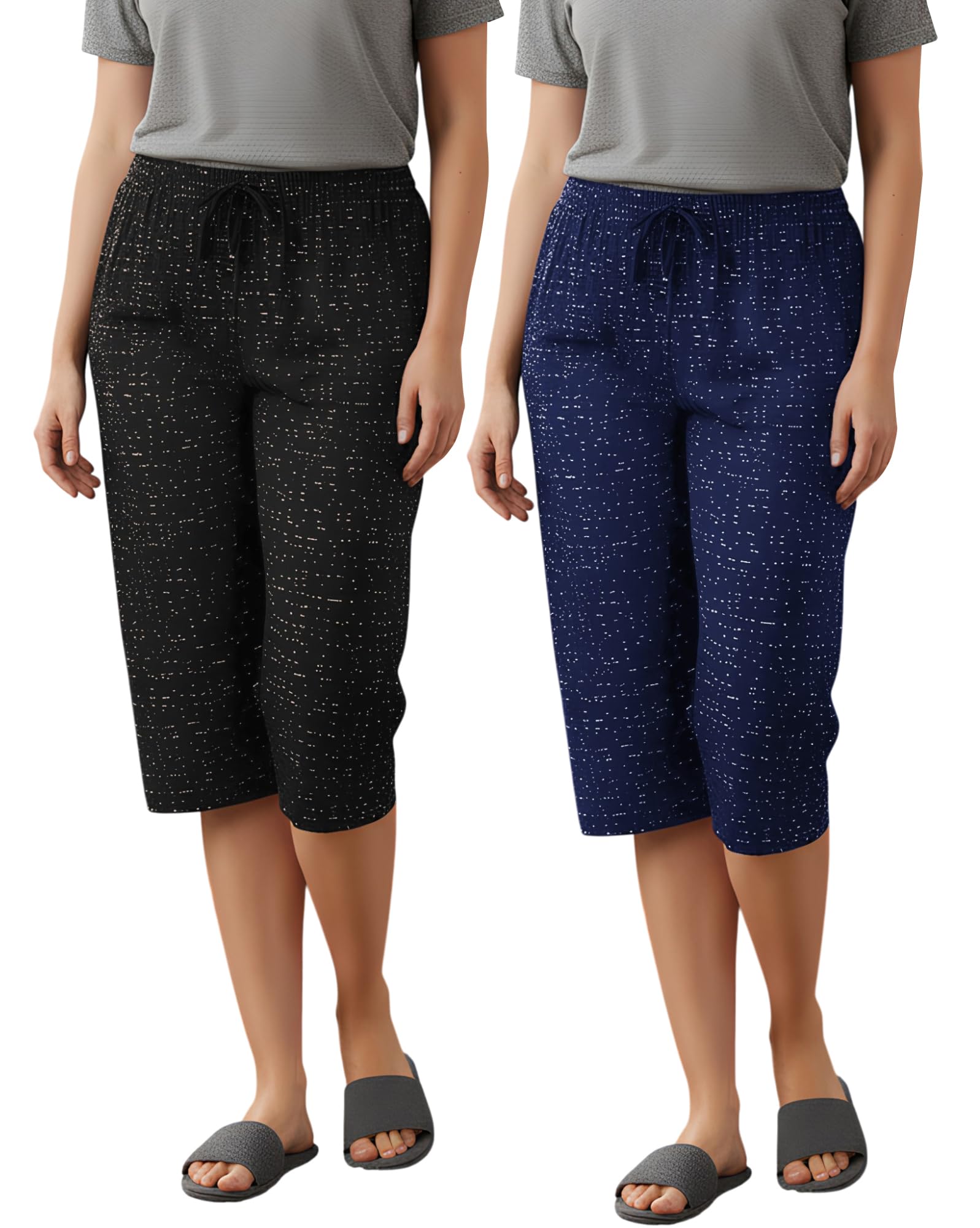 guide Women Cotton Regular Fit Printed Capri (Pack of 2)-picture-40