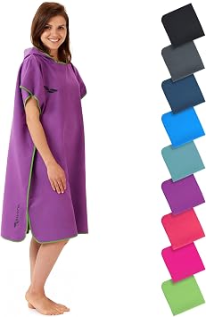 Fit-Flip Changing Robe - Microfibre Swim and Surf Poncho | Quick-drying, compact and ultra-light, beach poncho for adults with hood, hooded towel for girls and boys