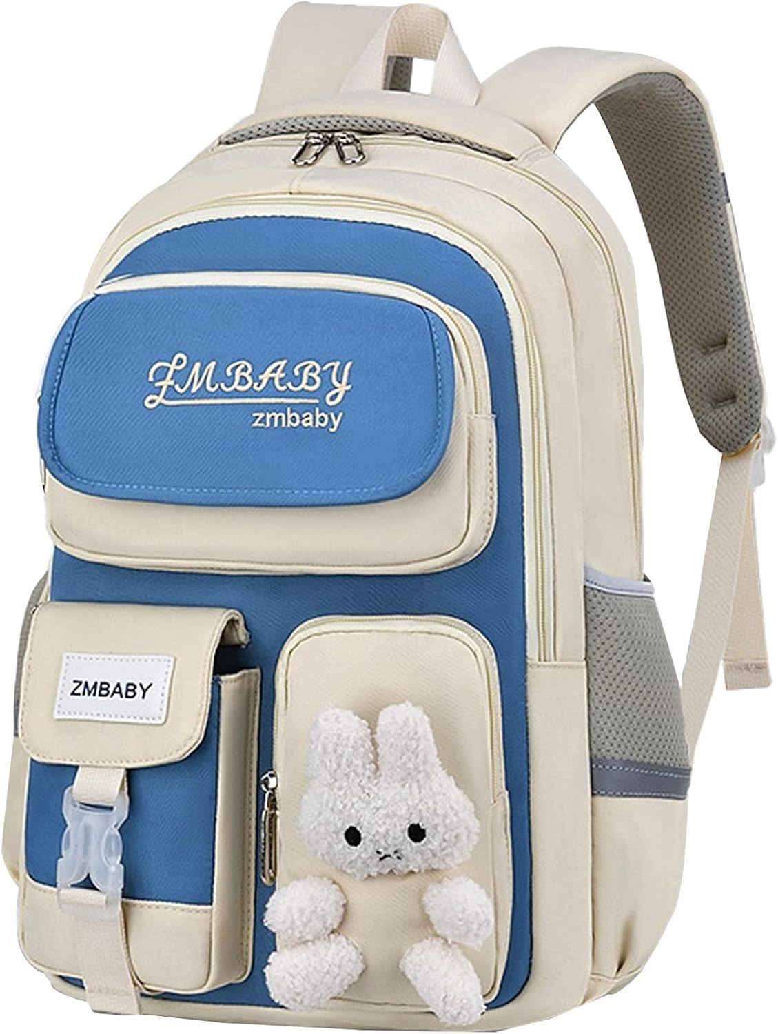 WYCY Kids Backpack School Backpacks for Girls Large Bookbags for Teen Girls Cute Book Bag with Compartments (Color Matching Beige)
