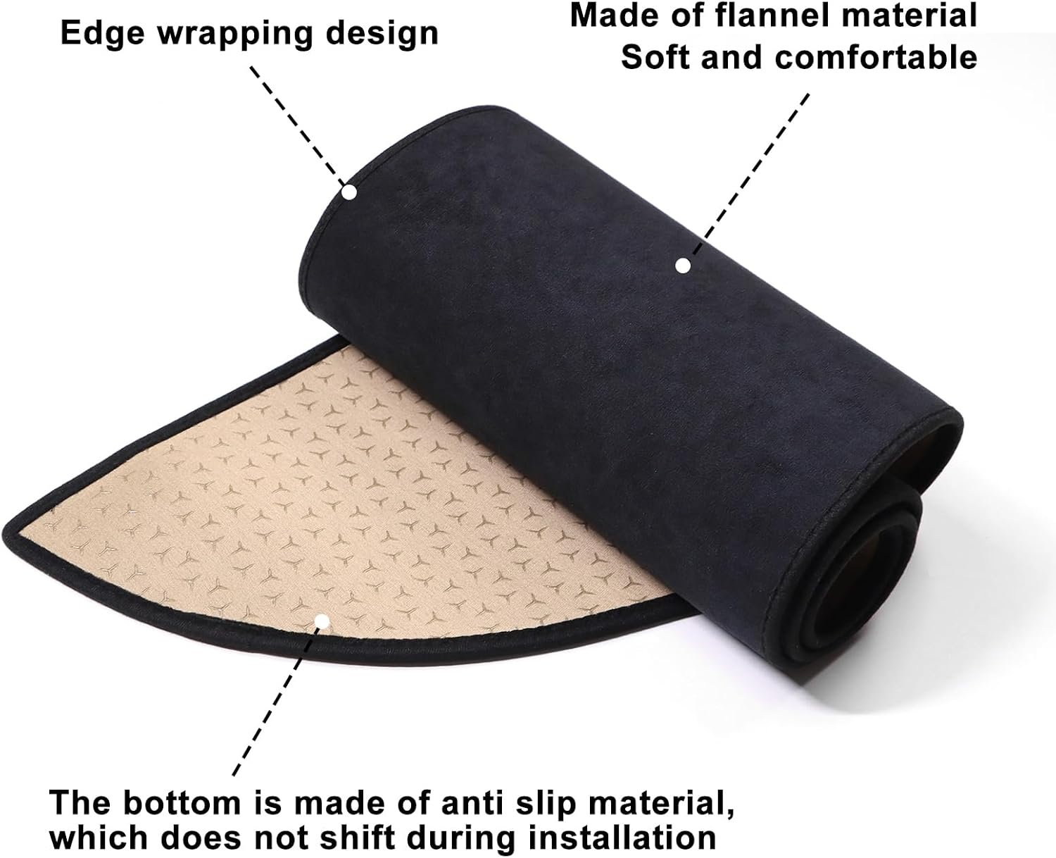 KUNGKIC Dashboard Dash Mat for Tesla Model Y 3 Flannel Carpet Pad 2017 2018 2019 2020 2021 2022 2023 Protecter Cover Interior Accessories Black