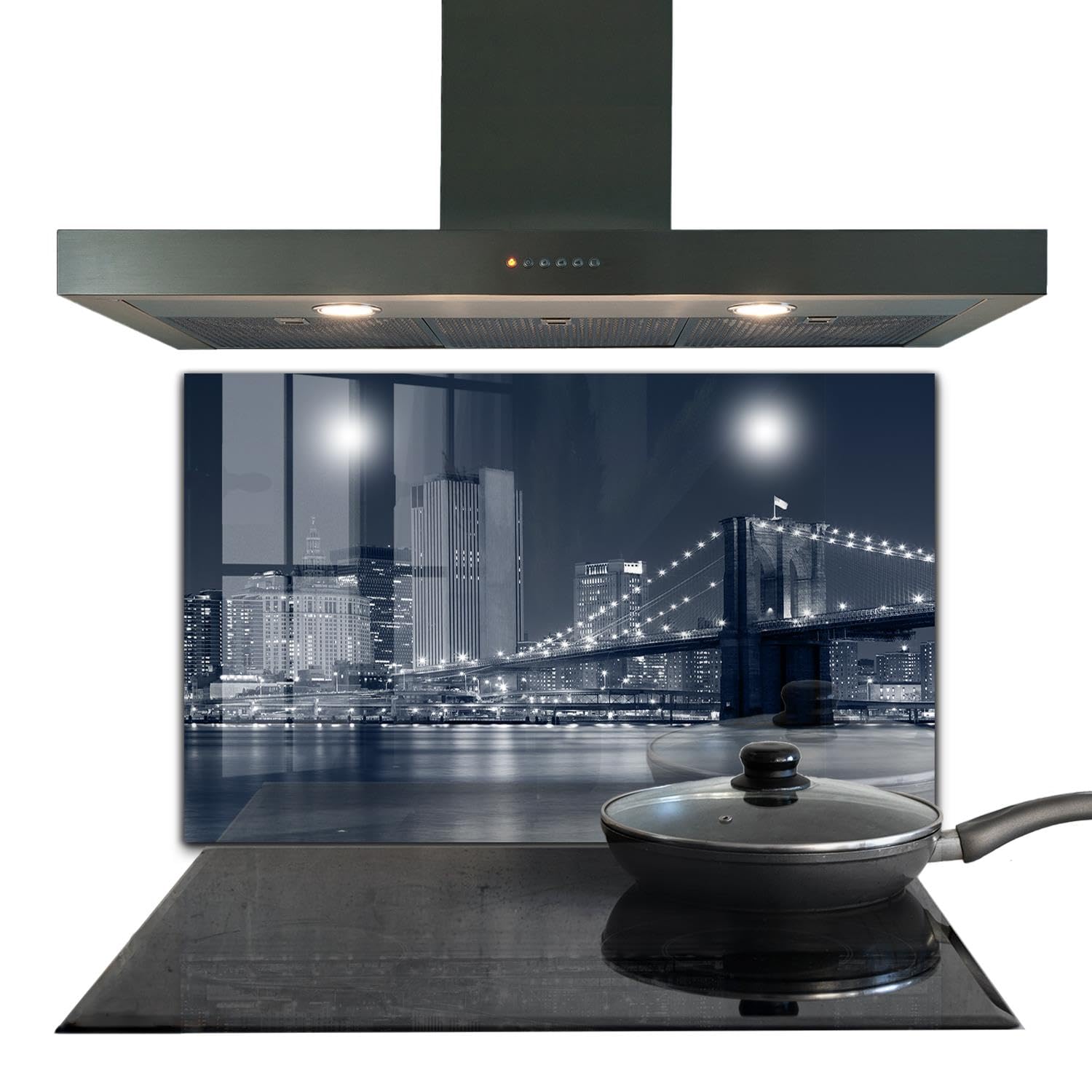 Panneau de cuisine en verre trempé 100x70 Wallfluent Manhattan