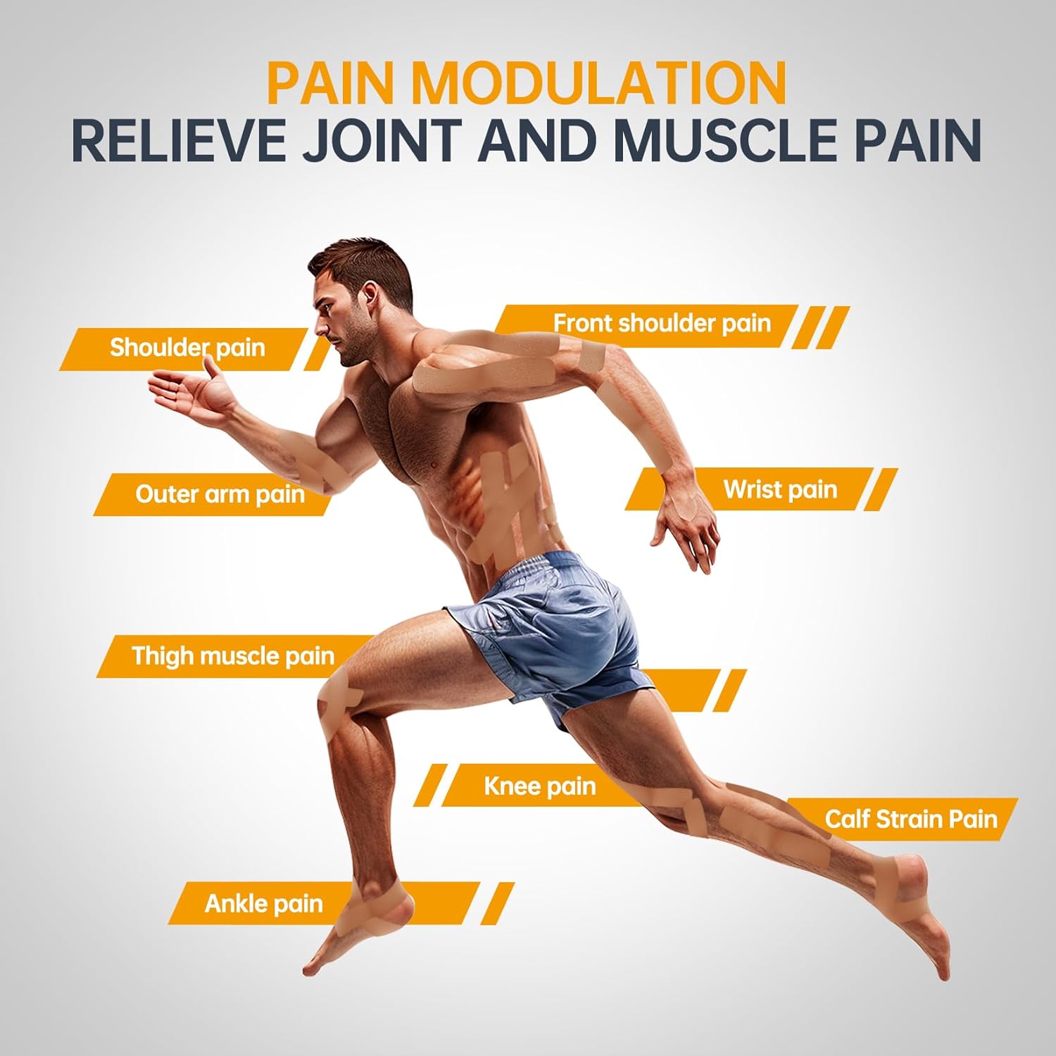 Dimora Kinesiology Tape, 40 Count Precut Strips 2 Rolls, Original Cotton, 10” Elastic Athletic Tape for Muscle Pain Relief and Joint Support, Beige - Image 3