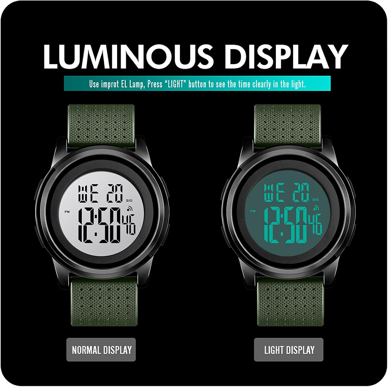 YUINK Mens Digital Watch Ultra-Thin Sports Waterproof Simple Watch Stainless Steel Wrist Watch for Men Women
