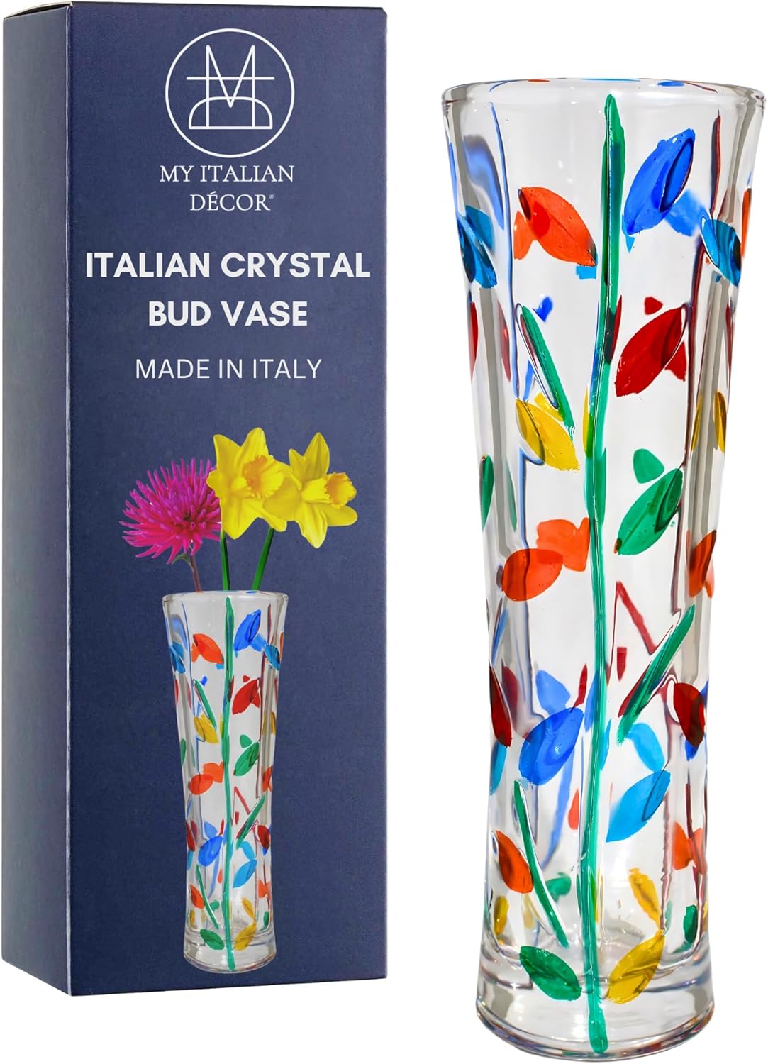 Murano Glass Tree of Life Vase (Small), Hand Painted In Italy