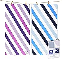 Vista 15 de Whale Flotilla Paquete de 4 toallas de playa grandes de secado rápido (30 x 60 pulgadas), juego de toallas de playa de microfibra sin arena