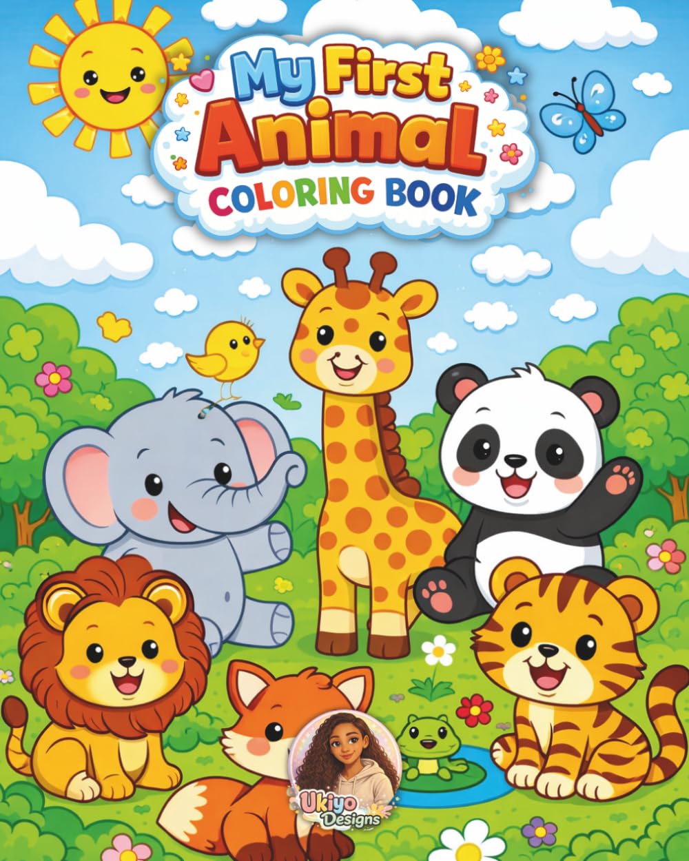 My First Animal Coloring Book: 100 Fun and Easy Bold Outline Animals for Kids