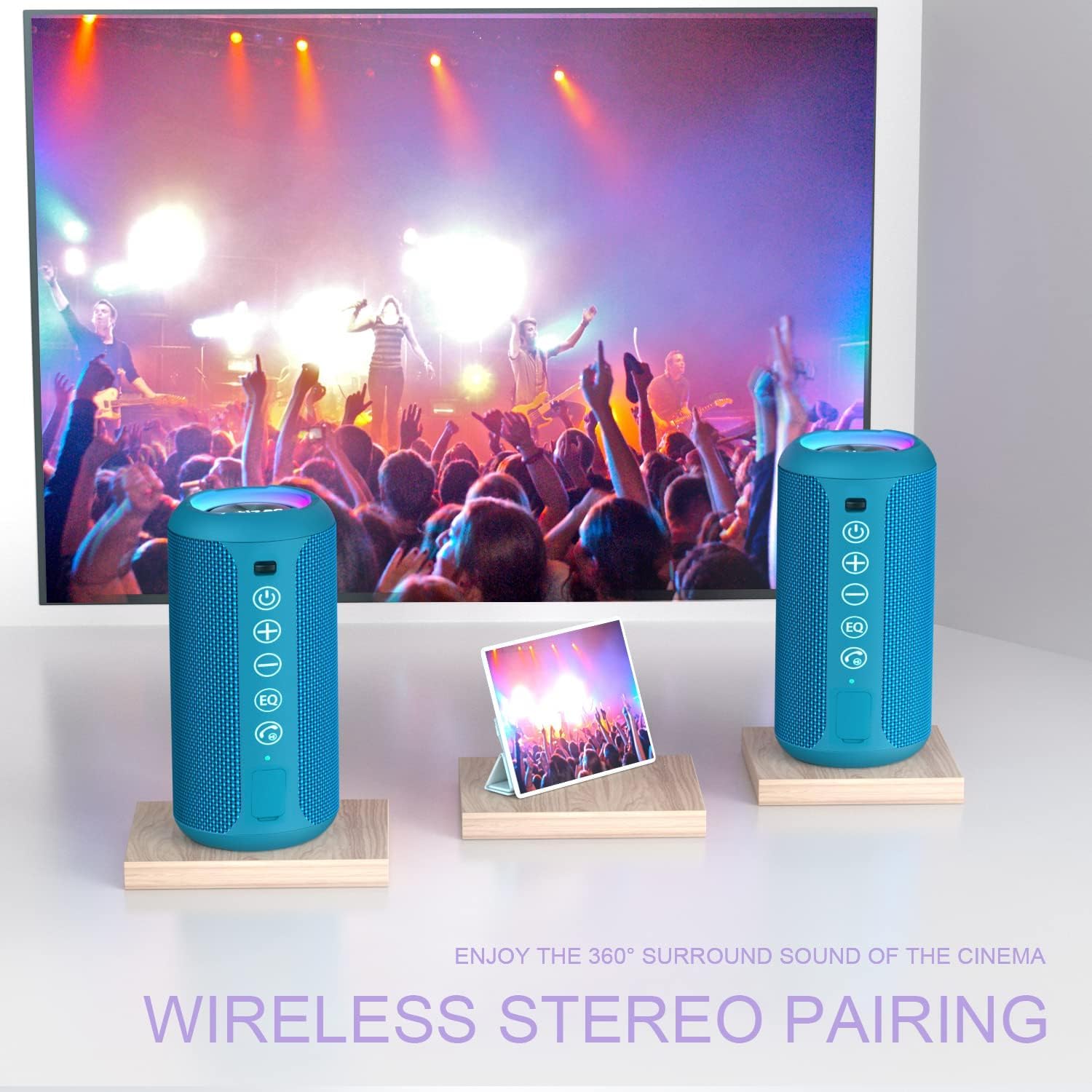 IPX7 Waterdichte Bluetooth-luidspreker, 40W  60 Piek  Draagbare Luidspreker Buitenluidsprekers