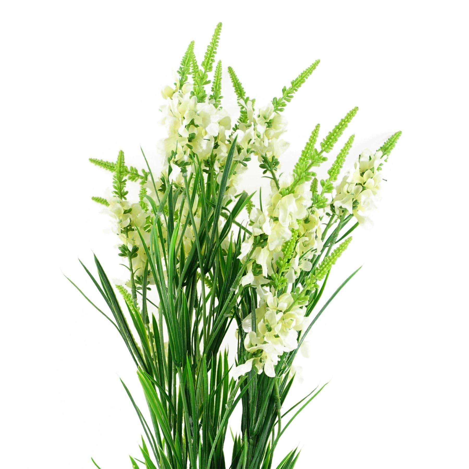 Leaf White Larkspur Artificial Flower Stem - 80cm - Silk - 6 Pack