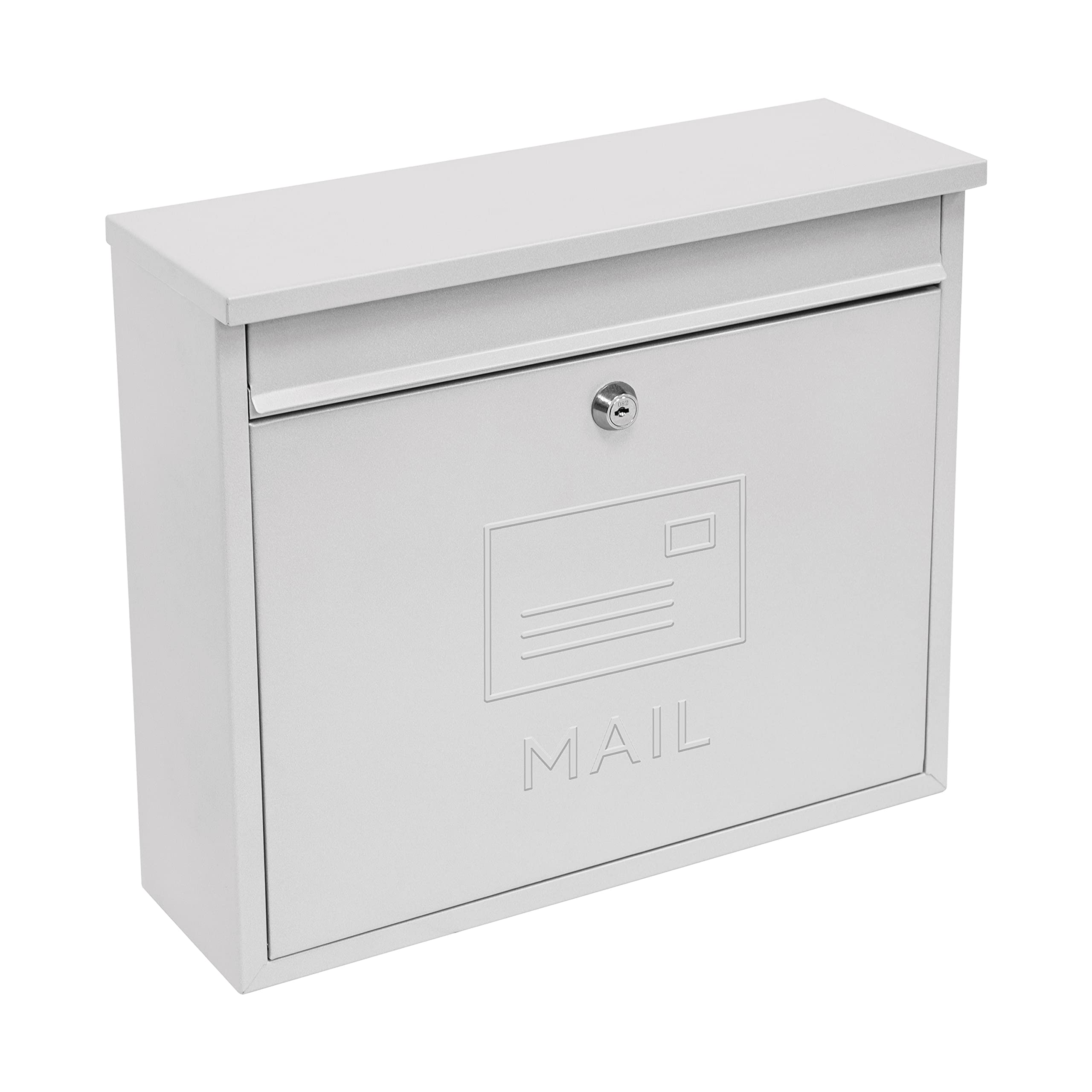 Gardenkraft Elegance Silver Galvanised Steel Wall Post Box
