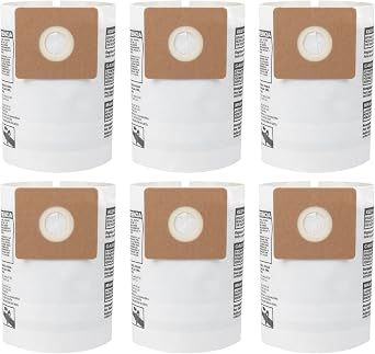6pcs 90668 Filter Bags Compatible with Shop Vac 2-2.5 Gallon Wet/Dry Vacuum