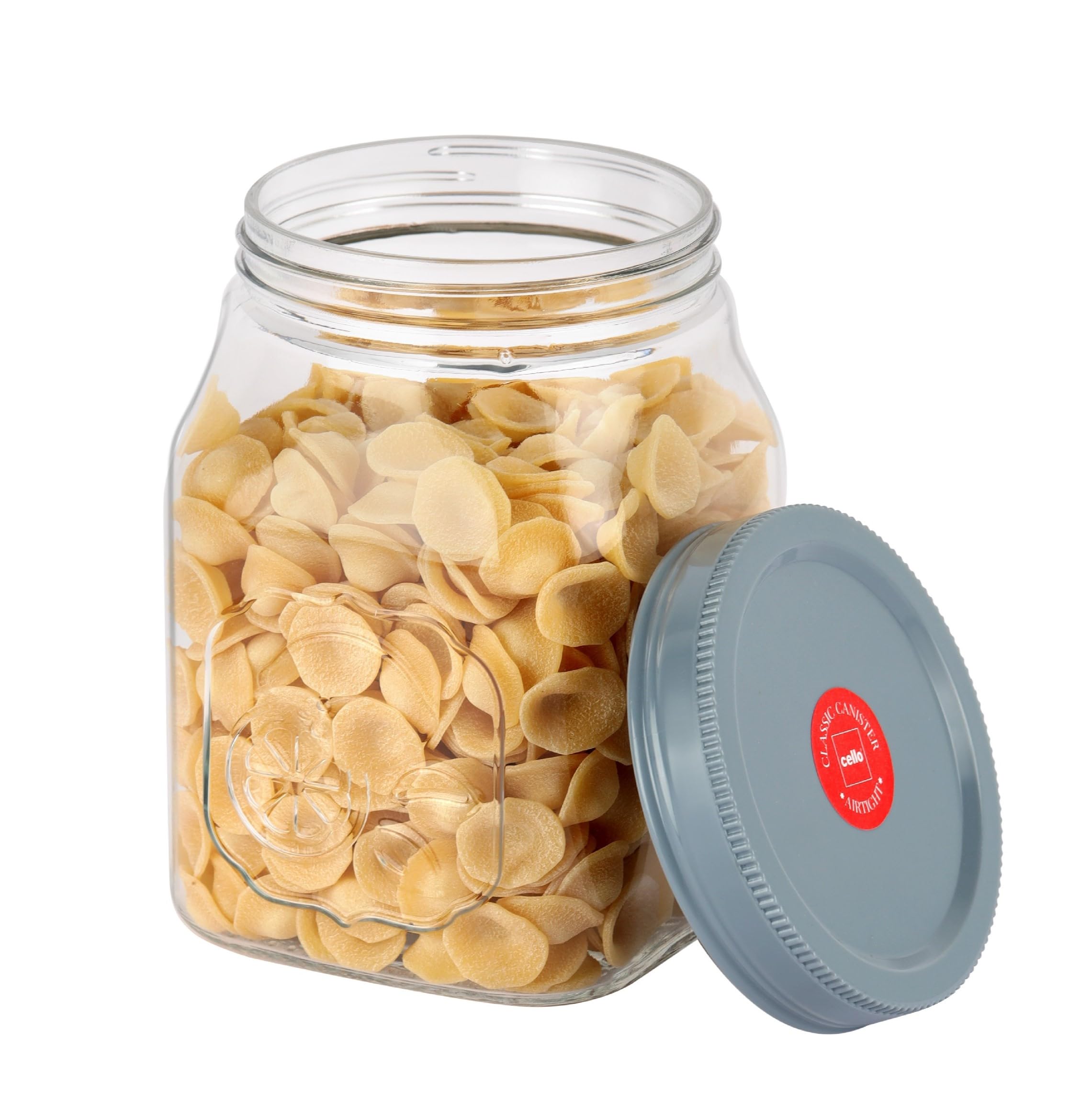 CELLO Classic Fridge Glass Canister | Glass Jar & Container with Air Tight Silver Metal Lid | Grocery, Dry Fruit, Spice Storage Jars | 1500 ml, Grey (B0C94VS87N) Amazon Price History, Amazon Price Tracker
