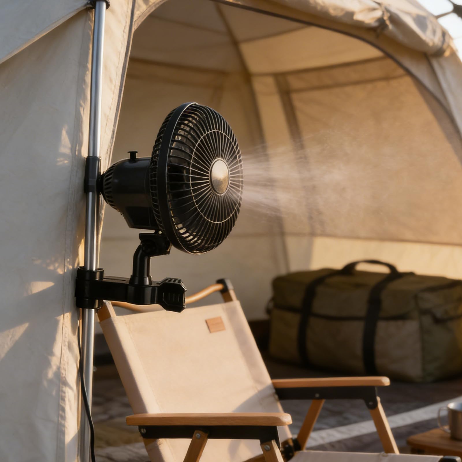 CLISPEED Ventilador Clip Portátil para Fiesta Verano, Ventilador Oscilante Abrazadera para Dosel y Mesa, Material Abs Imán de Cobre, Ligero Larga Duración
