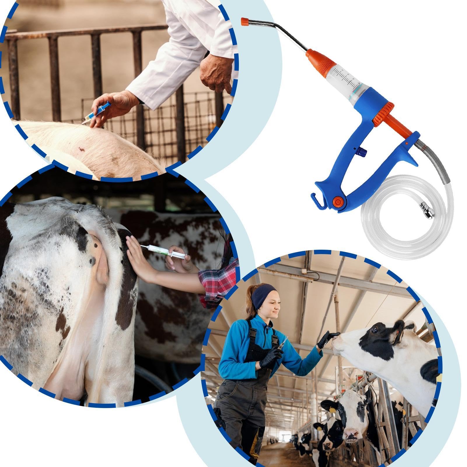 Viehspritze automatisch,Automatische Spritze für Vieh, Rinderspritzenwerkzeug 20 ml, Kontinuierliche Spritze für Nutztiere, Veterinärspritze für Rinder, Ziegen, Schweine, Spritzeninjektor für Nutztier