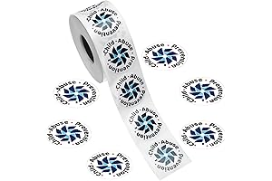 Geyoga 1000 Count Child Abuse Prevention Blue Pinwheel Awareness Charity Campaign Stickers