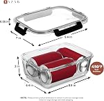 8 Cups/ 63 Oz 4 Piece (2 containers + 2 Lids) Large Glass Food Storage/Baking Containers w/Locking Lids Ideal for Storing food, vegetables/fruits BPA Free & Leak Proof Microwave, Oven Safe - Black