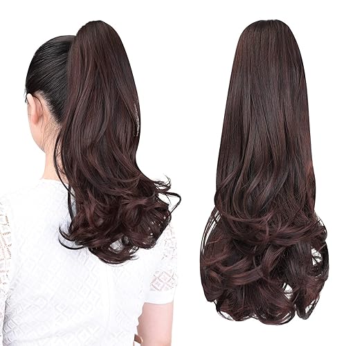 Miniatura 316 de Brown ponytail extension,16" claw clip hair extensions ponytail short curly hair ponytail Extension Natural Looking Synthetic Hairpiece for Women