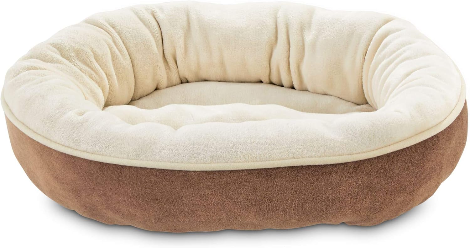 EveryYay Essentials Snooze Fest Cuddler Dog Bed, 20 L X 20" W, Brown