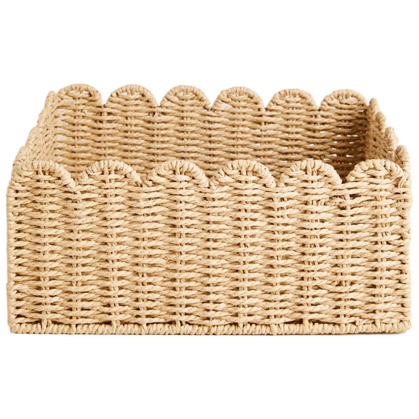 Cesta de mimbre de 14,2 x 10,6 x 5,9 para almacenamiento tejido en baño y cocina