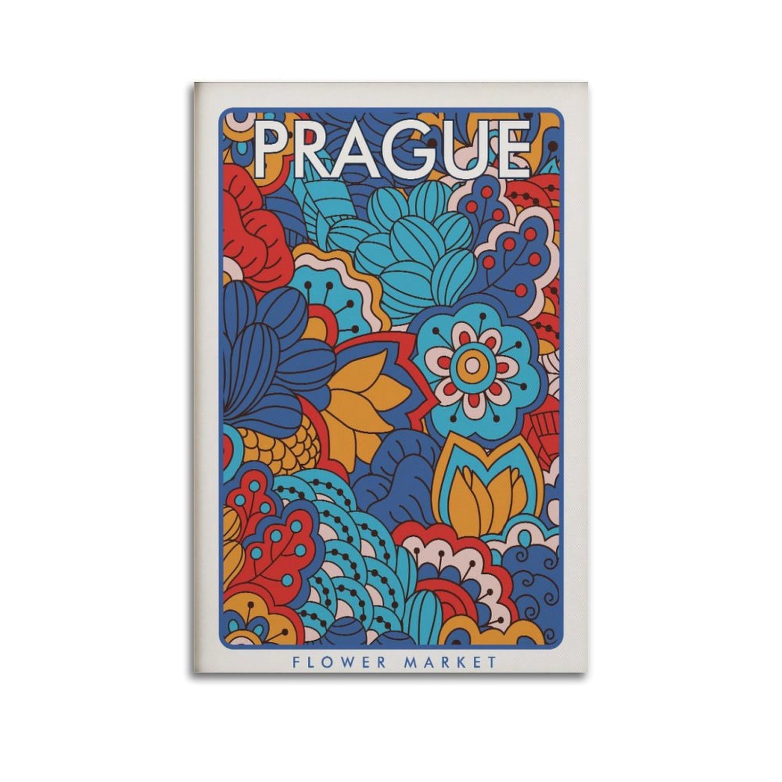xiaoxiaoshen Prague Flower Market Botanical Canvas Poster Wall Art Prints Room Aesthetic Murals Bedroom And Living Decorations 20x30inch(50x75cm)