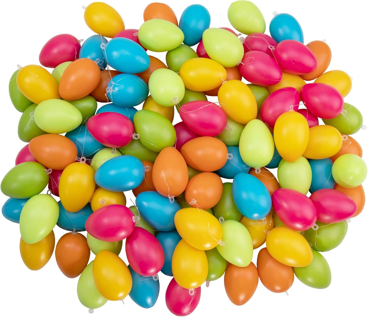 Idena 31489 Plastic Eyelet, Pack of 100, 6 cm, Crafts, Spring Decoration, Easter Eggs, Colourful