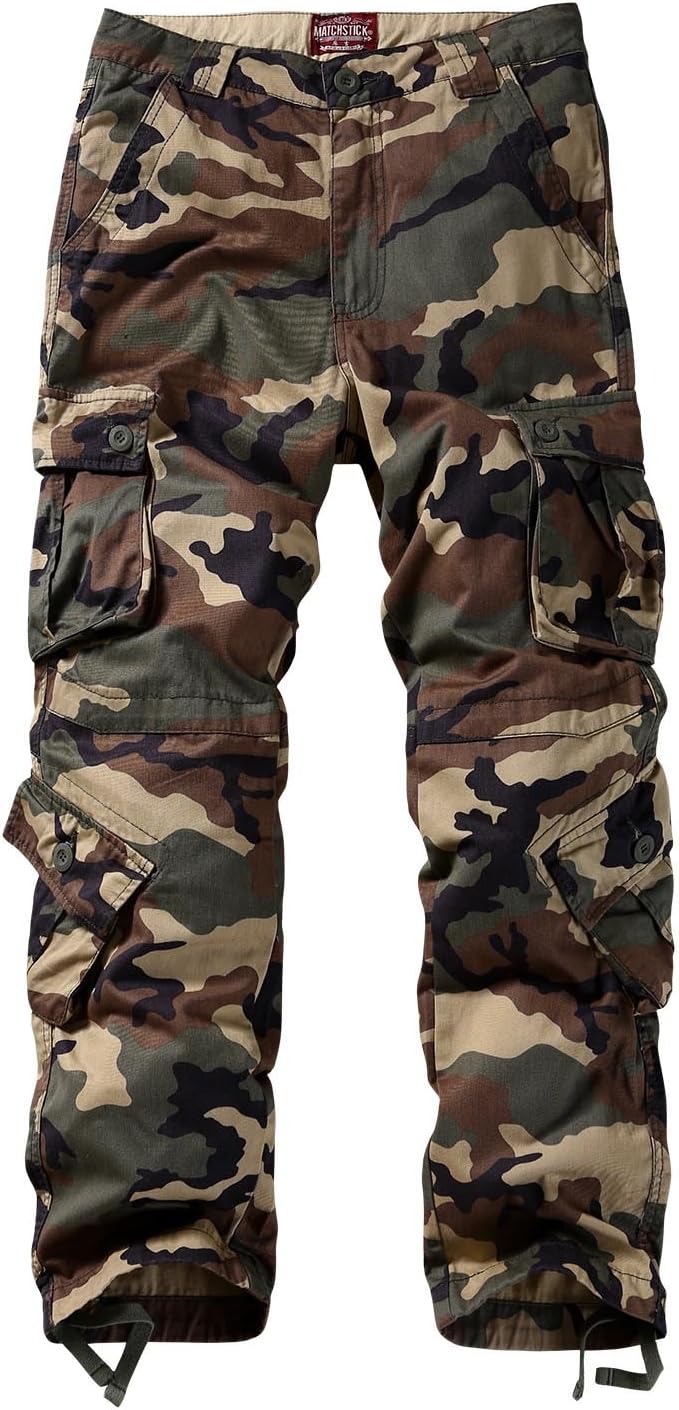 Match Men's Wild Cargo Pants 40 Khaki Camo