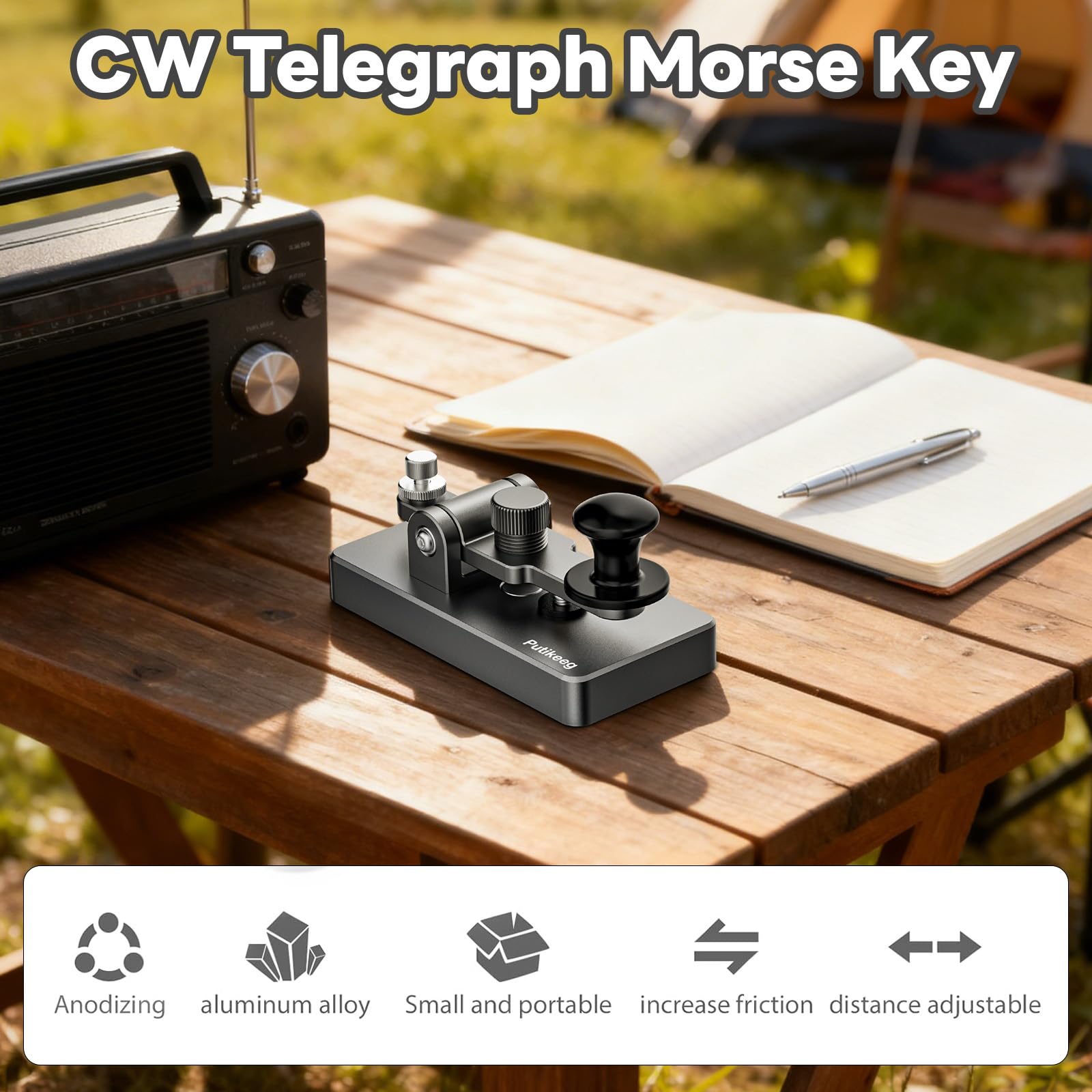Putikeeg Bouton Morse CW, Clé Télégraphique, Émetteur Code, Émetteur-récepteur pour Radioamateurs, Bouton Morse, Keyer CW
