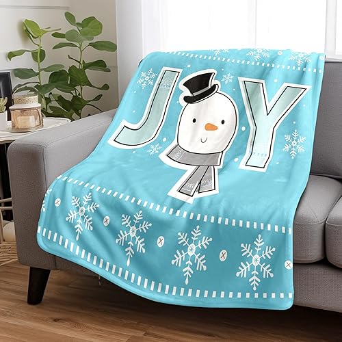 Miniatura 2 de Manta de Navidad con diseño de copos de nieve de invierno, bonito patrón grueso, para automóvil, portátil, azul, 50 x 60 pulgadas