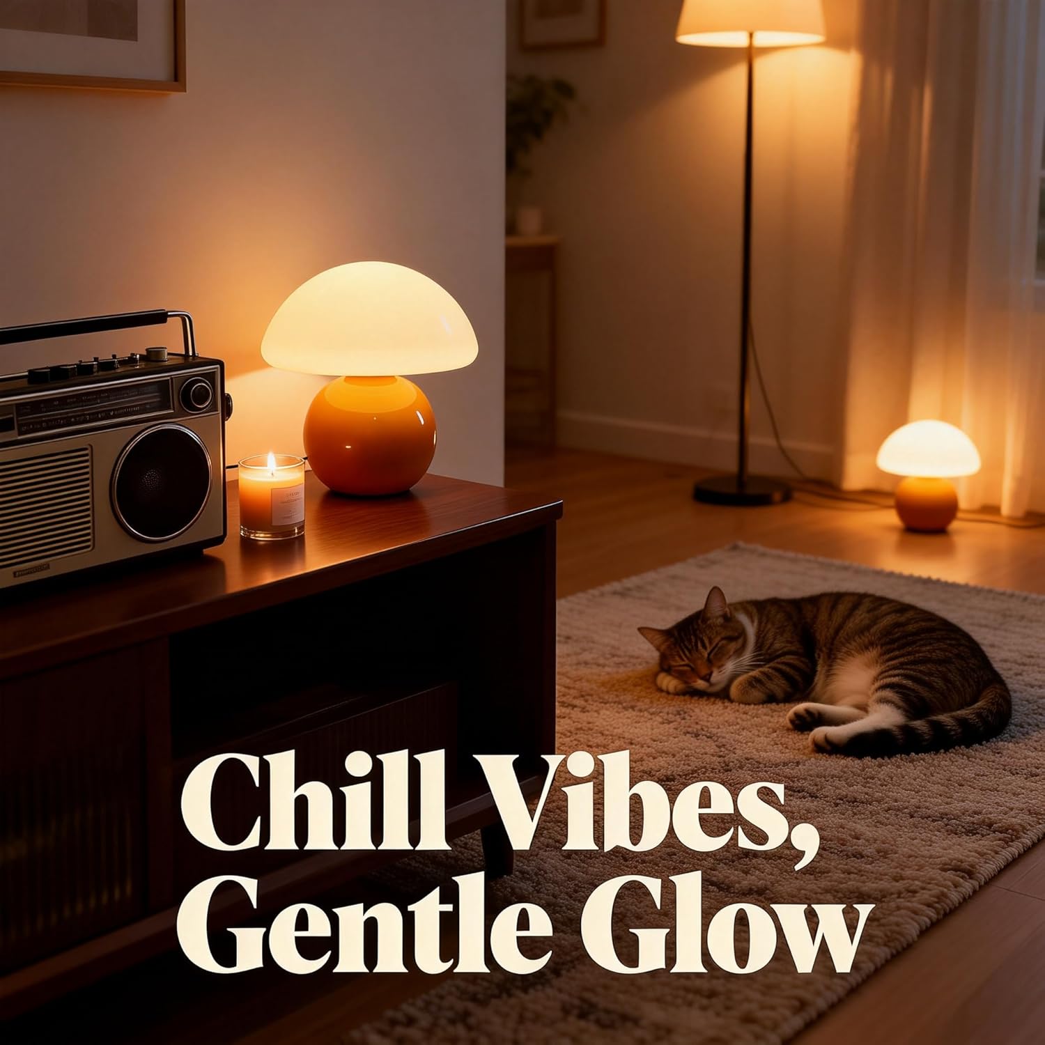 3-Way Dimmable Orange Mushroom Lamp - Plug Powered Small Desk Table Lamp with Dimmable Ambient, Night Light for Bedroom, Office,Nursery,Home Living Room Decor, Gift for Kids Teens & Adults