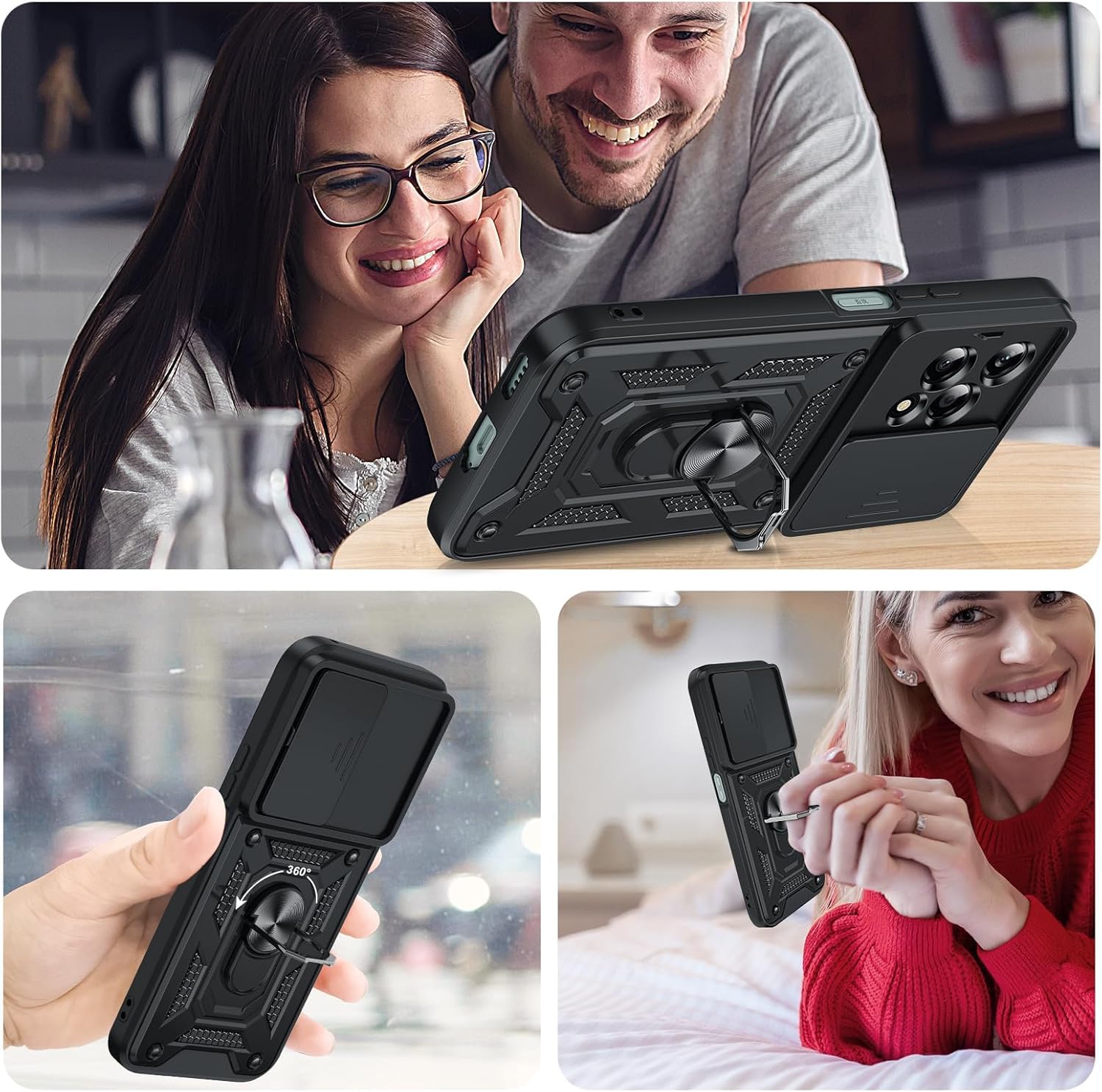 Qiinogow Cover Compatibile con Honor 200 Lite 5G, Custodia per Telefono Slim Fit con Antiurto, Anti-Graffio, Case Protettiva in Gomma TPU in Fibra di Carbonio, Nero