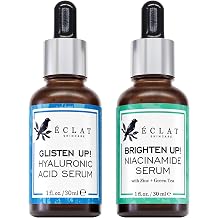 Eclat Skincare Hyaluronic Acid + Niacinamide Face Serum Bundle Hydrating & Clarifying Skincare Duo with Vitamin B5, Zinc PCA & Botanical Extracts Plumper-Looking Skin, Refined Texture & Radiant Ap