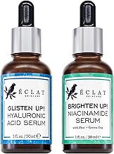 Eclat Skincare Hyaluronic Acid + Niacinamide Face Serum Bundle – Hydrating & Clarifying Skincare Duo with Vitamin B5, Zinc PCA & Botanical Extracts – Plumper-Looking Skin, Refined Texture & Radiant Ap