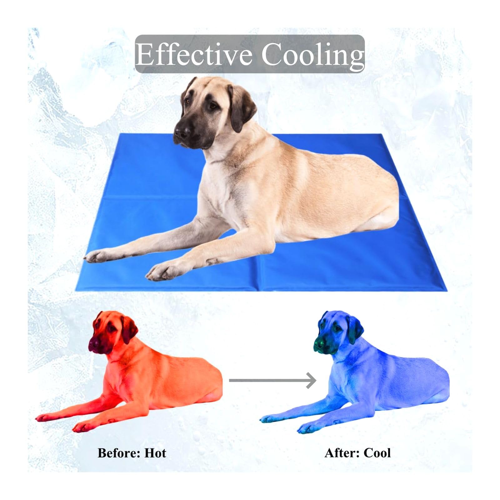 Generisch Cuscino refrigerante lavabile per animali domestici, tappetino refrigerante per cani con gel atossico, resistente ai graffi, ideale per l'estate calda (mimetico, 80 x 120 cm)