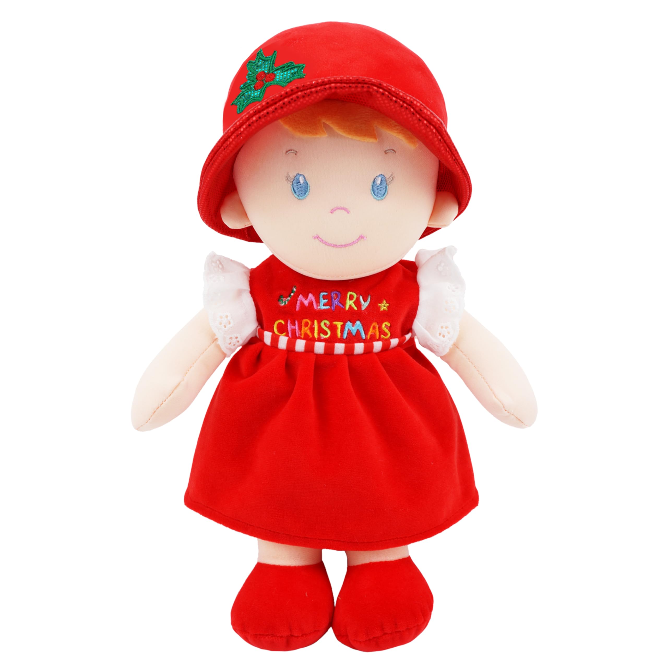 Lullaberry 30cm Soft Dolly Emilia - Stuffed Soft Baby Boy Doll for Birth and Up - Christmas Special Edition