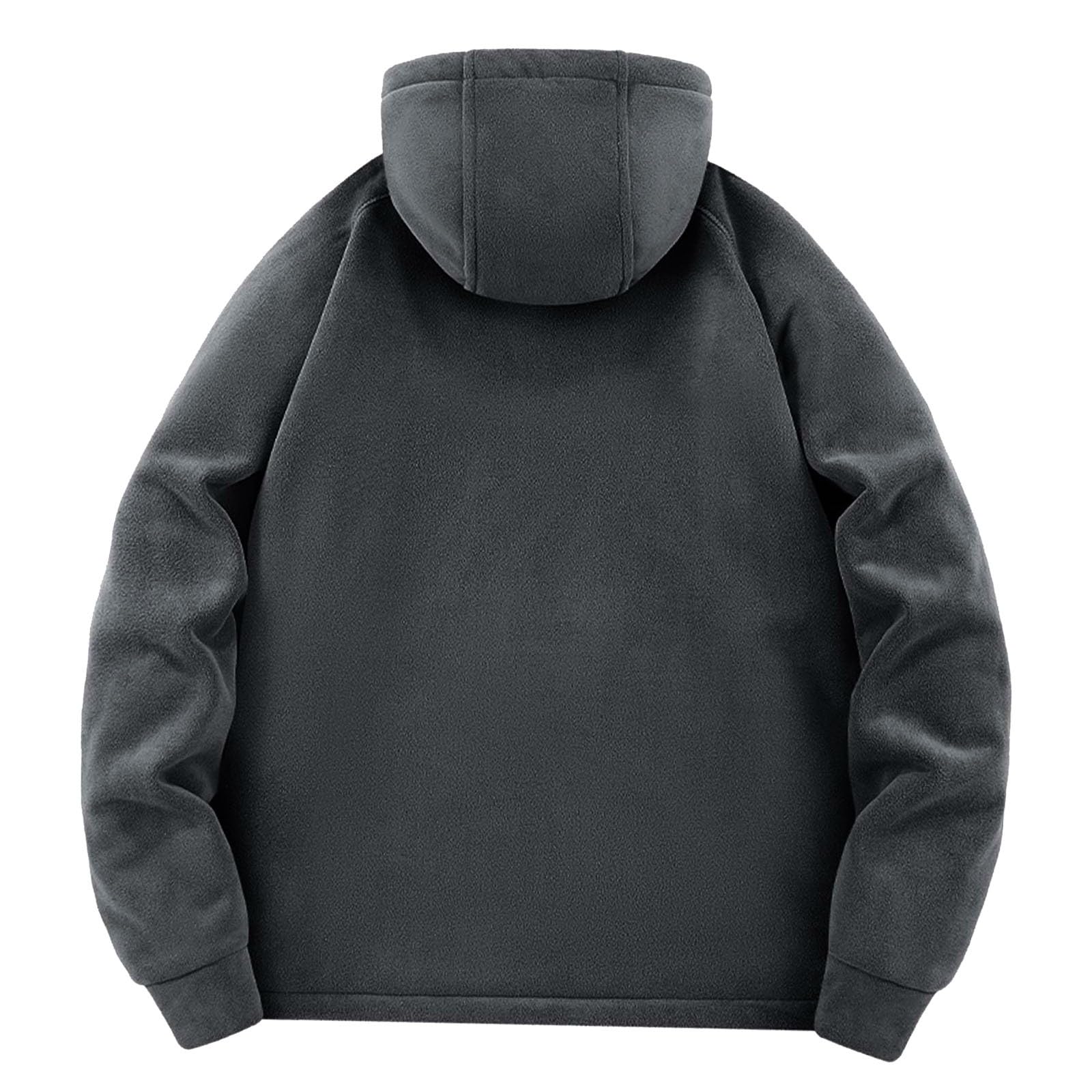 Veste à capuche pour homme - Veste polaire doublée - Veste thermique d'hiver en coton chaud - Veste d'hiver - Coupe-vent - Veste de trekking - Manteau d'hiver avec fermeture éclair et capuche
