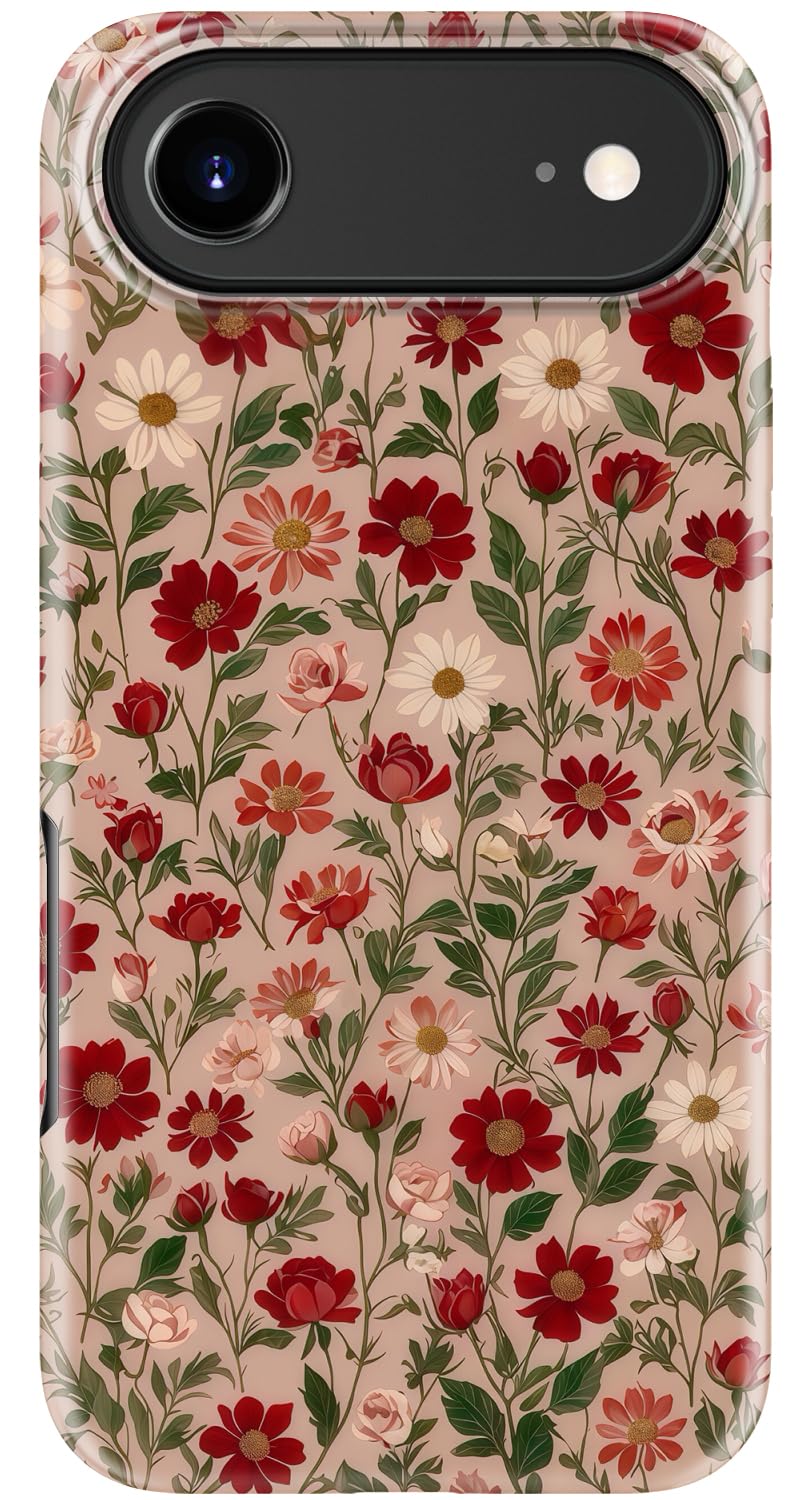 Goodon for iPhone 17 Pro Max Case Cute, Preppy Floral Design,Slim Silicone Protective Hard Cover, Wireless Charging Compatible Aesthetic Glossy Y2K Phone Cases for Women Girls, Marbled Floral Veins — view 72