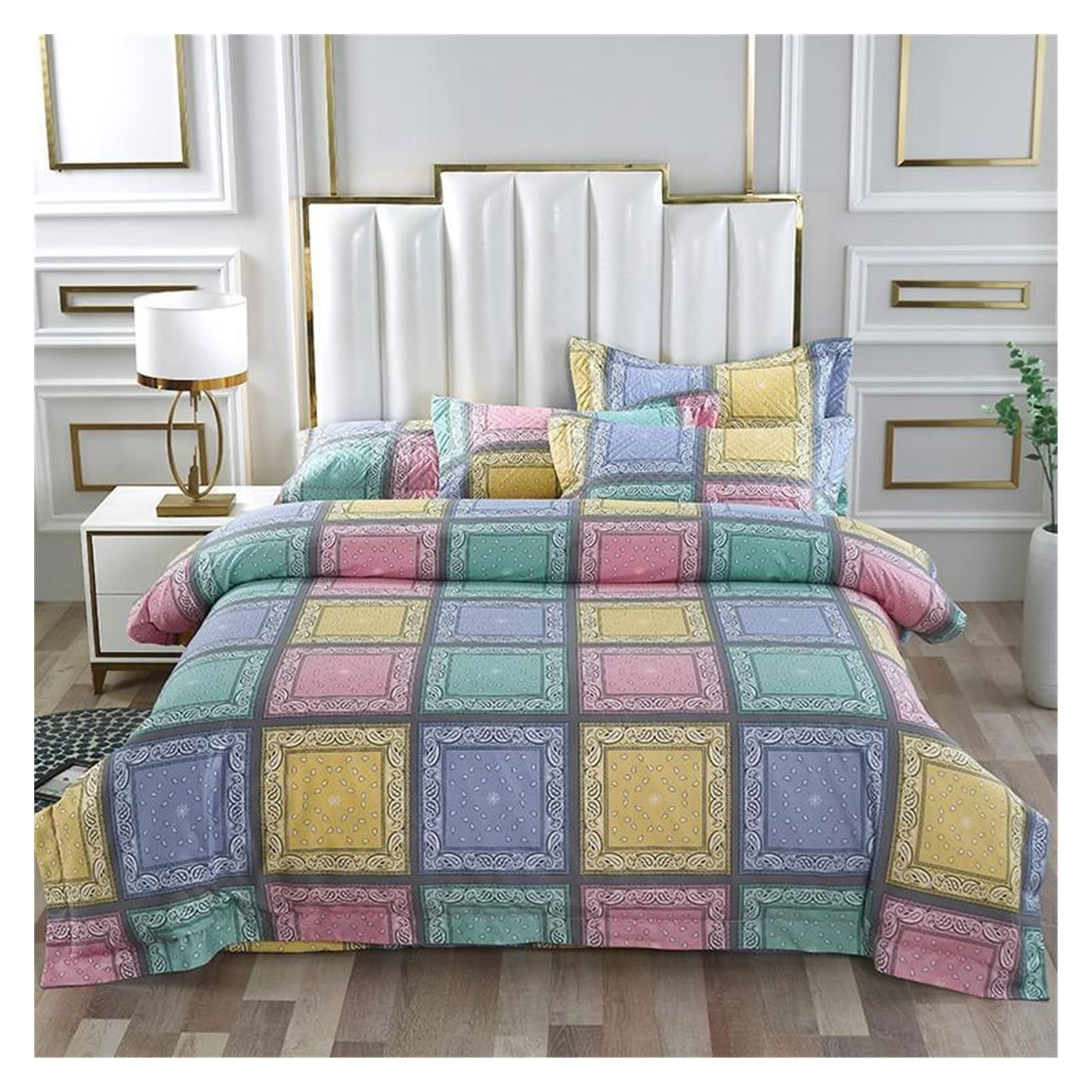 Juego de ropa de cama bohemio en algodón transpirable para noches sin sudor