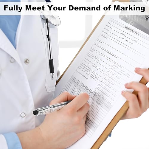 Miniatura 6 de Paquete de 200 bolígrafos de tinta de gel a granel, bolígrafos retráctiles de punta de clic de 0.039 in, escritura suave con agarre cómodo para