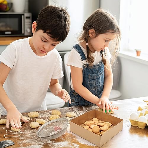 Miniatura 7 de Paquete de 50 bandejas de papel kraft para alimentos con 4 esquinas emergentes para películas, bandejas de cartón a prueba de grasa, bandejas para
