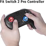 TIKOdirect Thumb Grip Caps Compatible with Switch 2/ Switch 2 Pro Controller, Silicone Joystick Caps Grips 4PCS Soft Protective Button Cover, Red