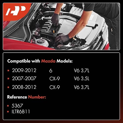 Miniatura 2 de A-Premium Iridium Platinum Bujías compatibles con Mazda 6 2009-2012, CX-9 CX9 2007-2012, 3.5L 3.7L, paquete de 6