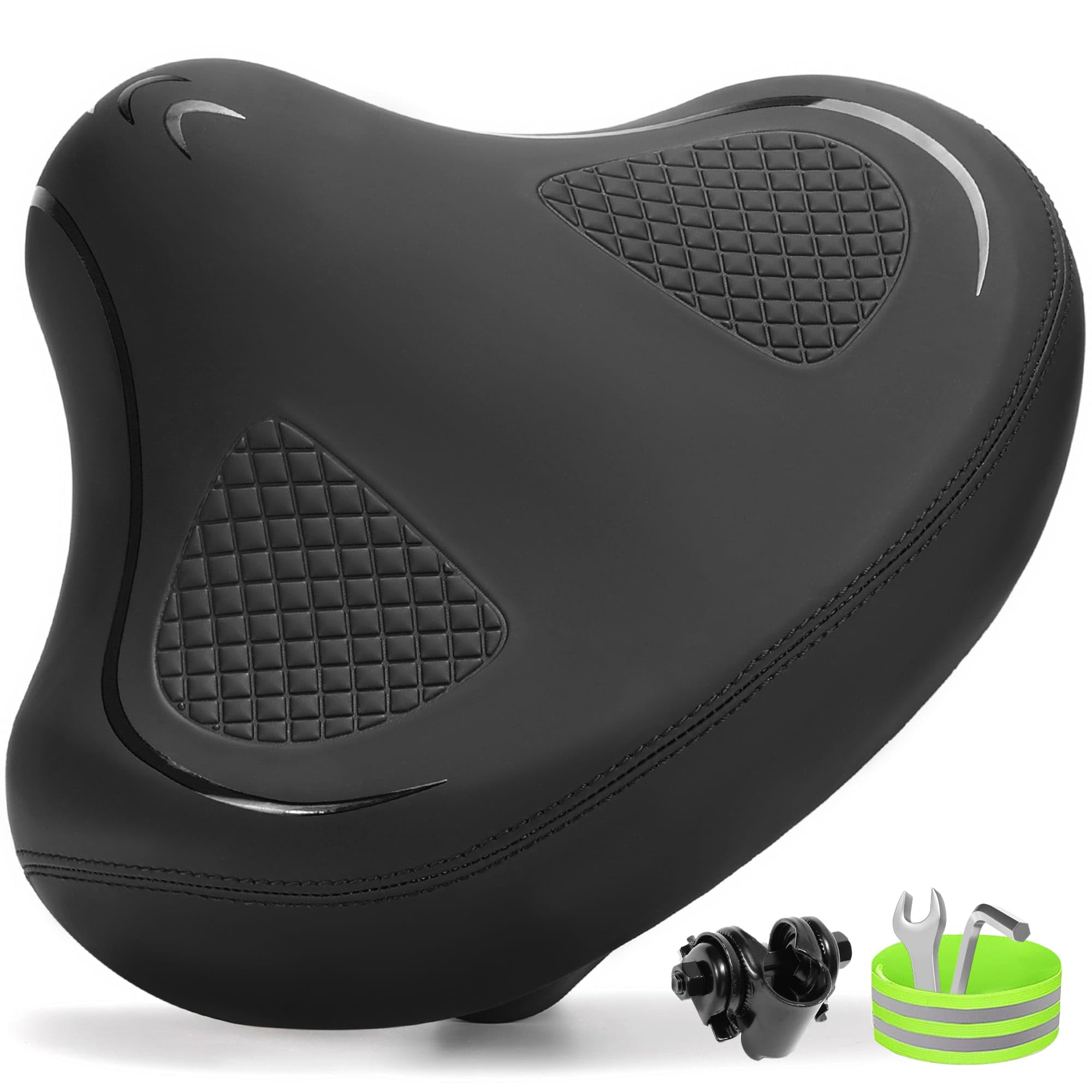 Photo 1 of CDYWD New Noseless Bike Seat for Men Women Comfort Wide, Large Soft Padded Bicycle Seat, Comfortable Replacement Bike Saddle for Peloton, Stationary Exercise Bike, MTB, Beach Cruiser, Ebike, City Bike